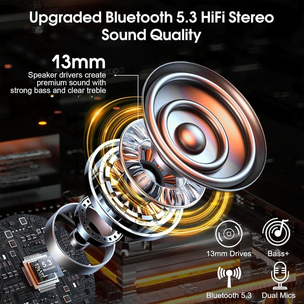 Single-Ear Wireless Headset with Active Noise Cancellation & Long Battery Life