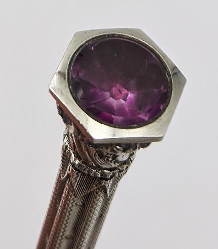 FINE VICTORIAN SOLID SILVER SEAL PROPELLING PENCIL c1880