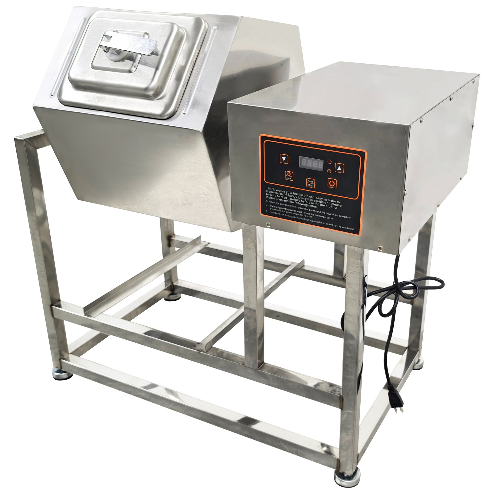 70L Commercial Meat Vegetable Tumbler Marinator Hexagonal Stainless Steel 110V