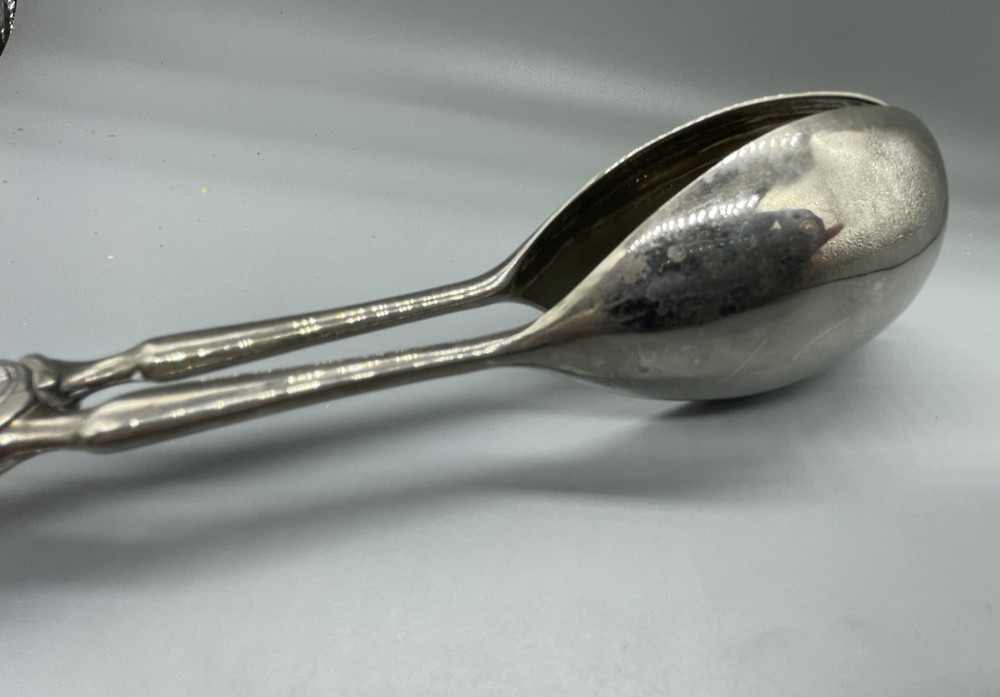 Vintage Leonard Silverplate Gourmet Salad Fruit Serving Tongs Hong Kong