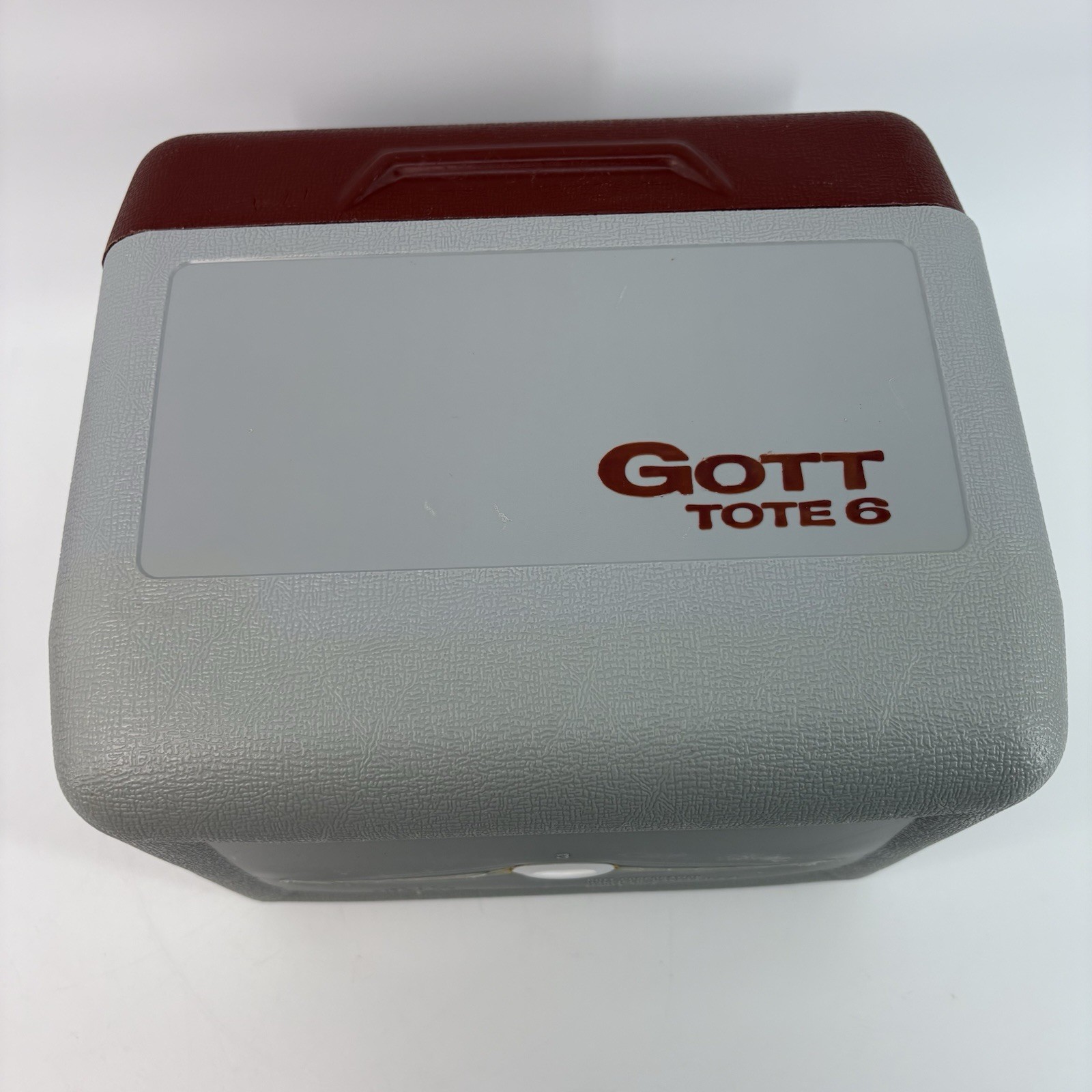 Vintage Gott Tote 6 Cooler Console Arm Rest With Cup Holder, Red, Read DS!