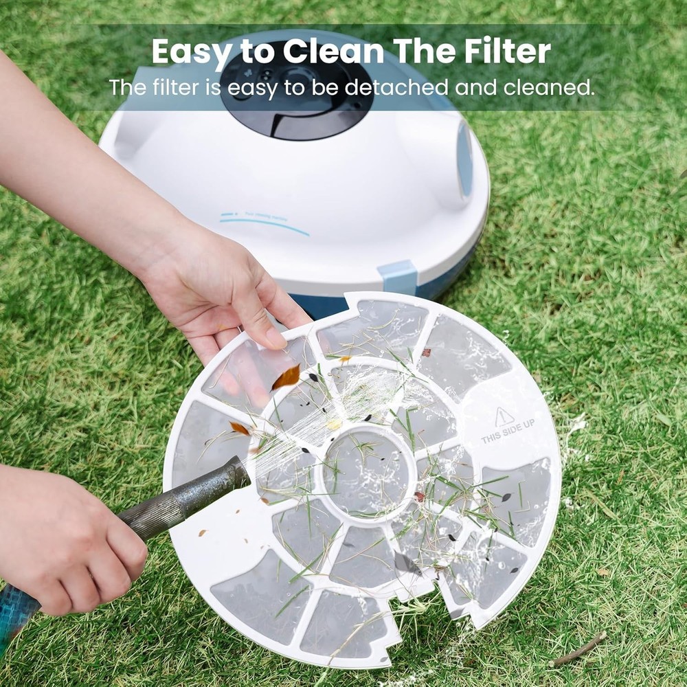 Y10 Cordless Robotic Pool Cleaner 90 Min Runtime Self-Parking White