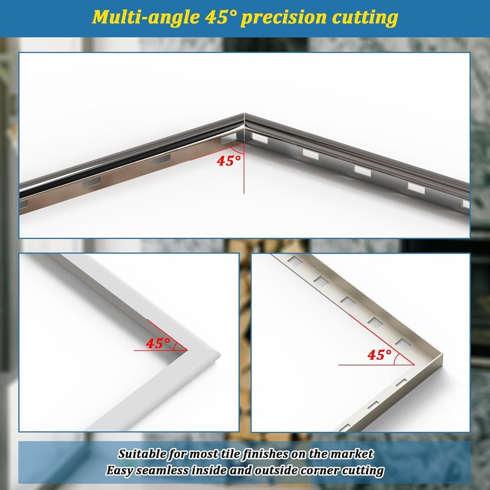Tile Tool, Edge Trim Cutting Tool for Installation, Precise 45-Degree...