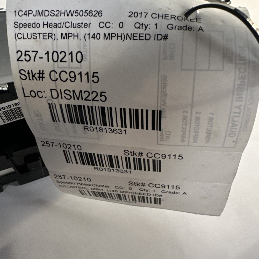 2017 Jeep Cherokee Speedometer Cluster MPH OEM E3