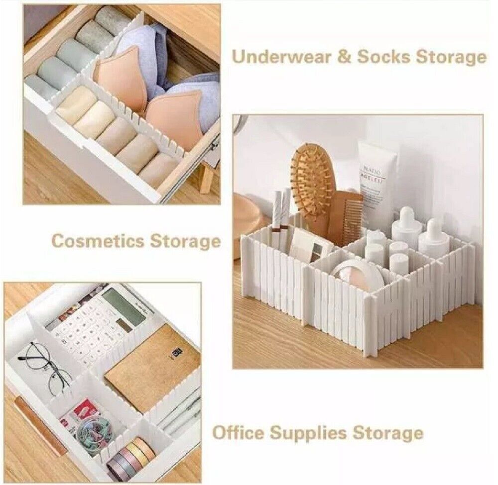 4Pcs Adjustable DIY Drawer Dividers Storage Organizer Separator 14.5*2.75"