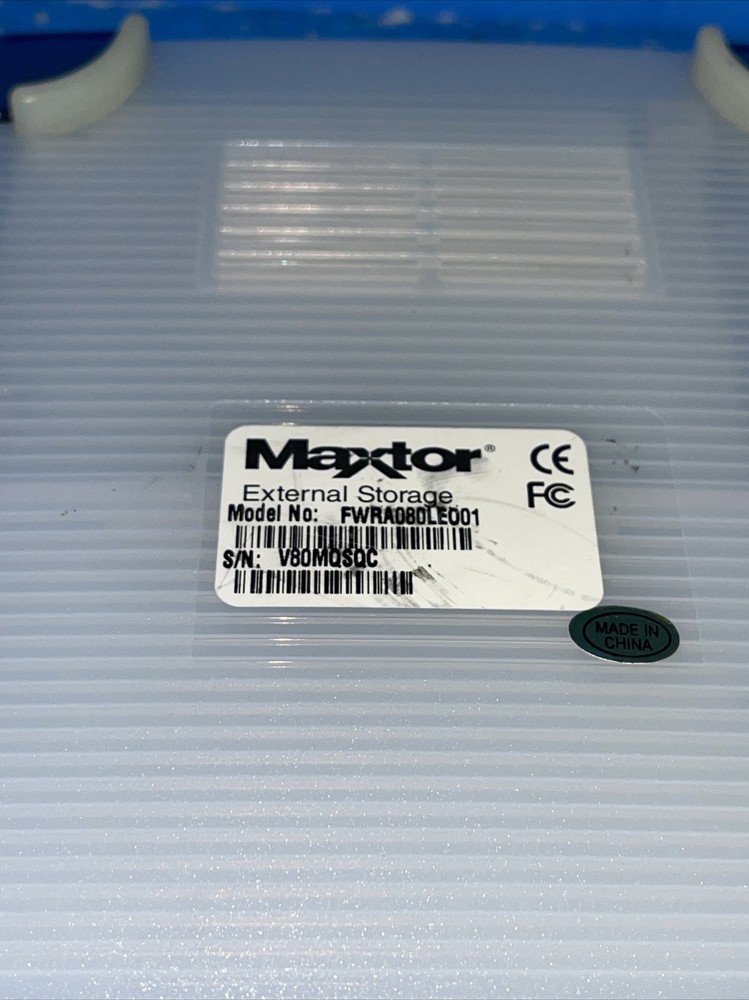 MAXTOR EXTERNAL STORAGE FWRA080LE001