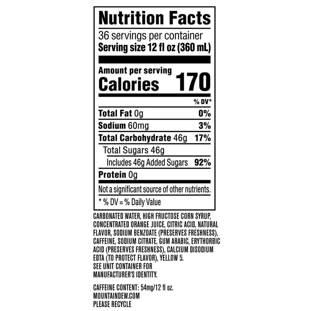 Mountain Dew Soda, 12 oz, 36-Pack Cans