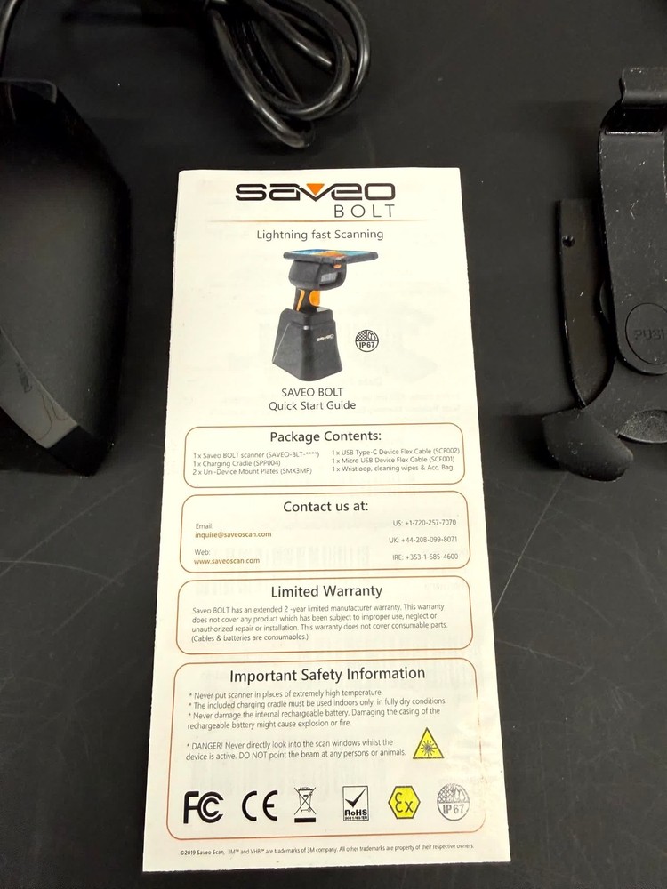 SAVEO SCAN M22D-BH Handheld Barcode Scanner + Charging Cradle