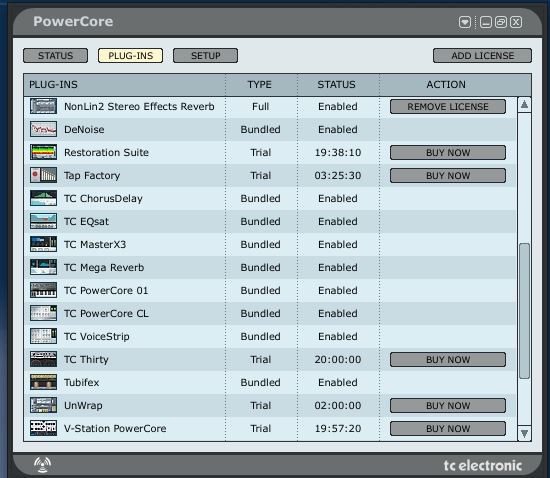 TC Powercore MK2 PCI Card with system 6000 plugins.