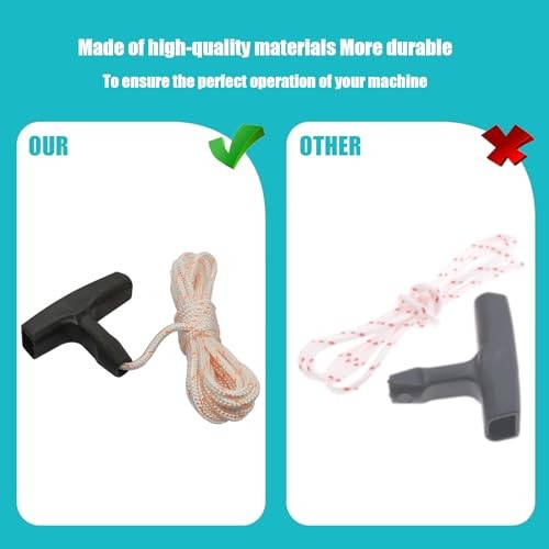 New Recoil Starter Rope 3-Meter Pull Cord with Starter Handle Replacement for