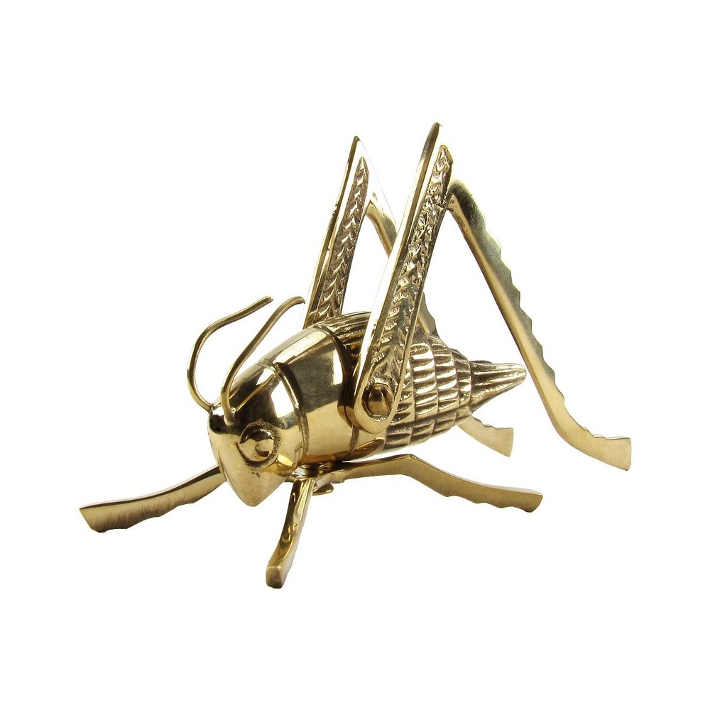 Solid Brass Lucky Cricket Rustic Fireplace Hearth/Mantle Decor