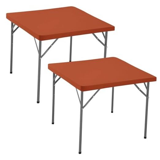 Fitted Square Tablecloth 36x36 Inch-2 Pack Rust Card Elastic Spandex Table