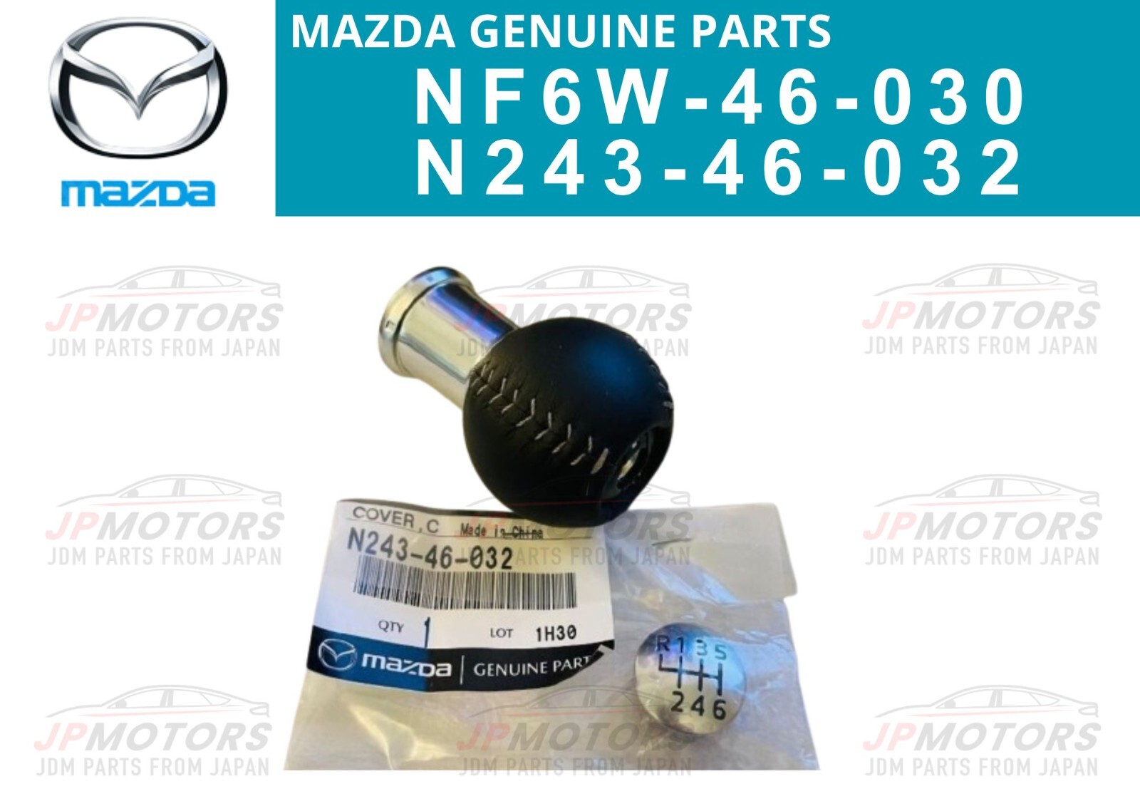 Mazda Genuine MIATA MX-5 ND 6-Speed Manual Gear Shift Knob NF6W-46-030 w/cover