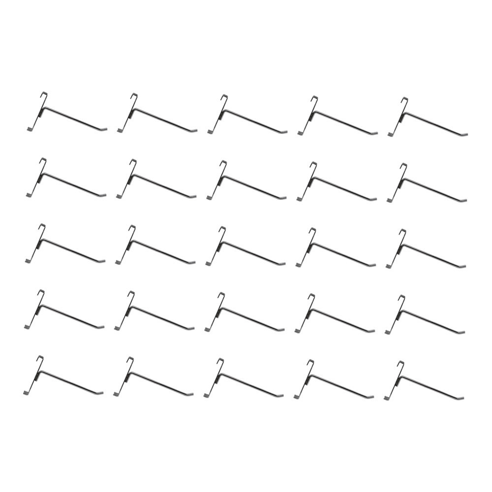 20 Pc Chrome 6" Long Gridwall Hooks Grid Panel Display Wire Metal Hanger Retail