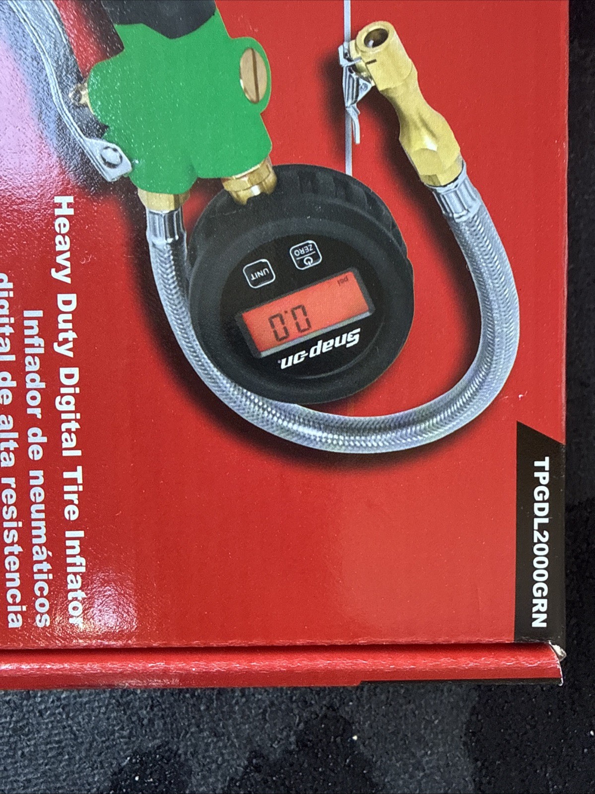 For SNAP ON TOOLS HEAVY DUTY DIGITAL TIRE INFLATOR TPGDL2000GRN GREEN