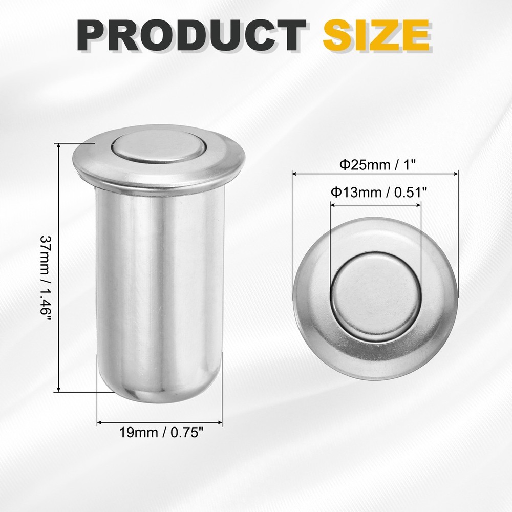 0.51" Door Latch Dust Protector, Dust-Proof Sliding Lock Insert, Silver