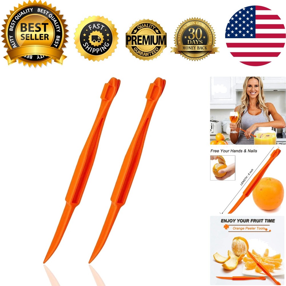 Effortless Citrus Peeling - Modern 2-Pack Orange Peeler Tools for Every Kitchen