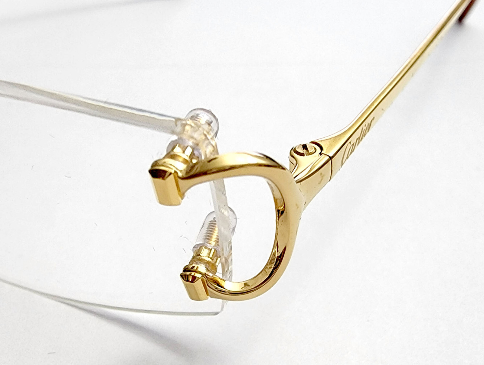 NEW! Auth Curved Rectangle Cartier Screws - Silver/Gold + Free Caps/Washers