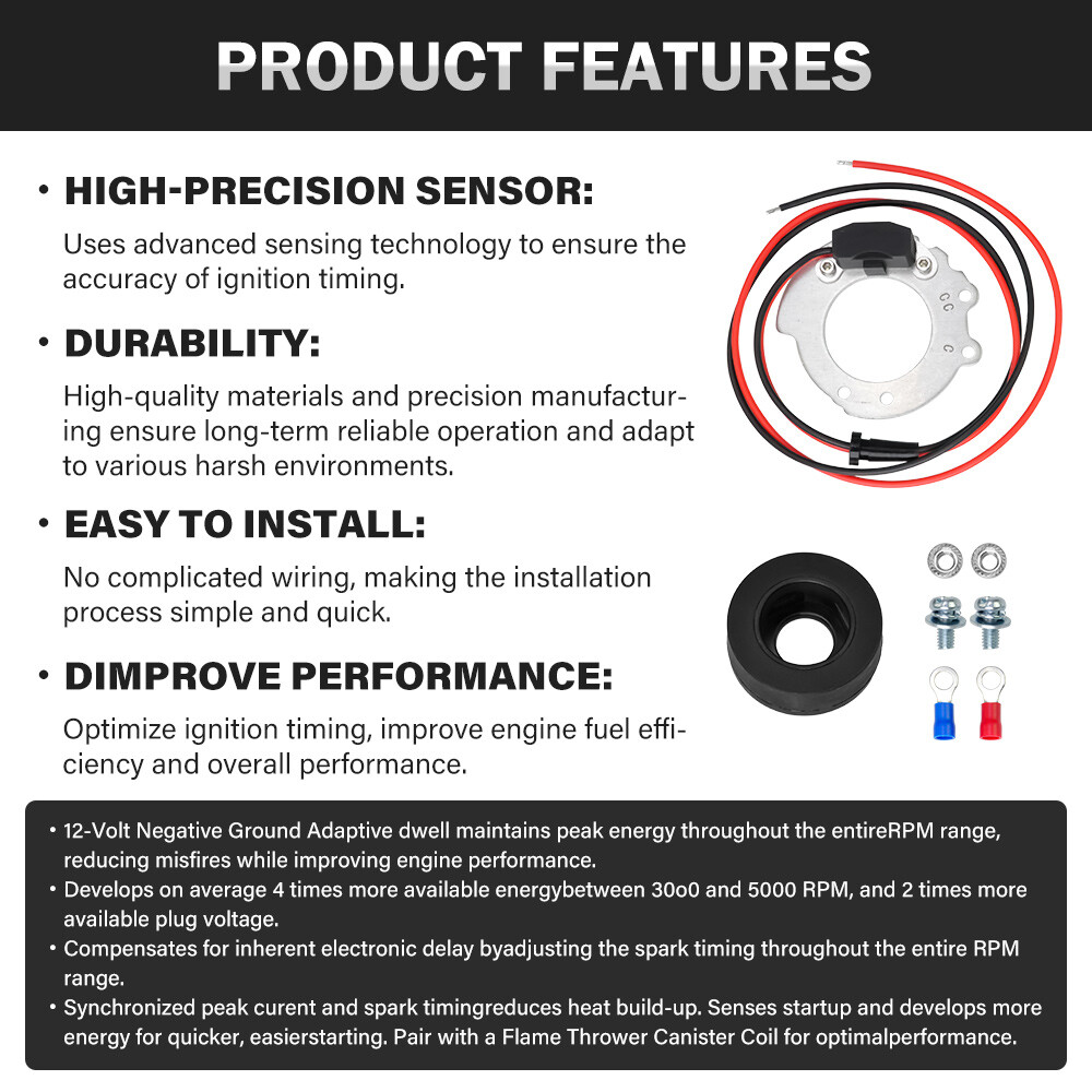 For Ford Tractors 2N /8N/ 9N 500-900 Series,1244A Electronic Ignition Conversion