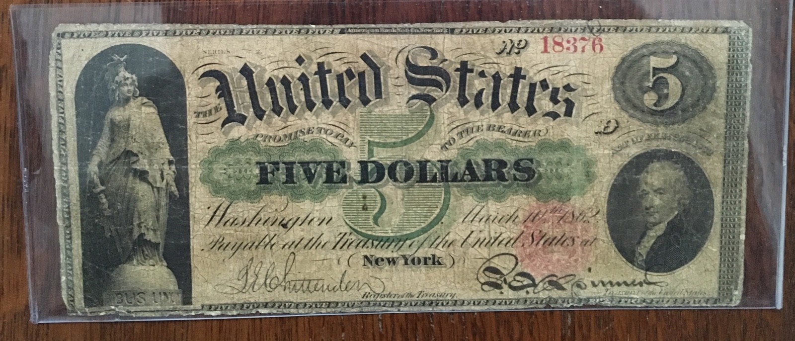 1862 $5 ***RARE Fr 61a Series 2*** One of the First Printed!!! *Civil War Era*