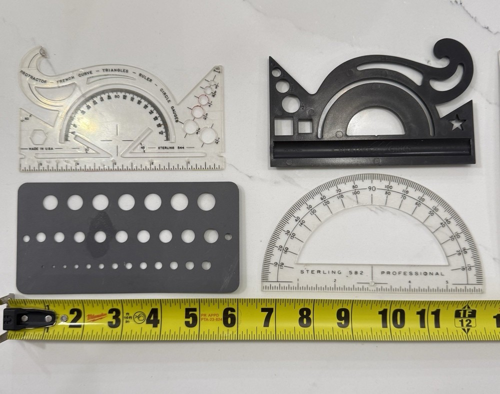 Vintage Scale Master, Protractor, Etc. Engineering, Drafting, Drawing Templates