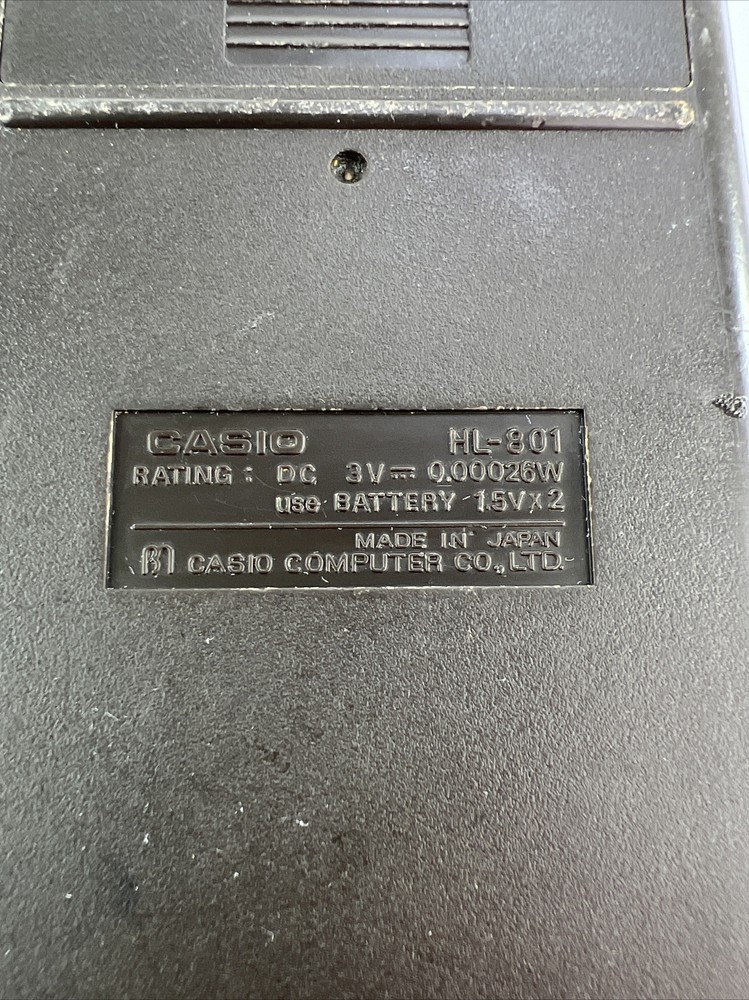 Casio HL-801 Electronic Calculator TESTED