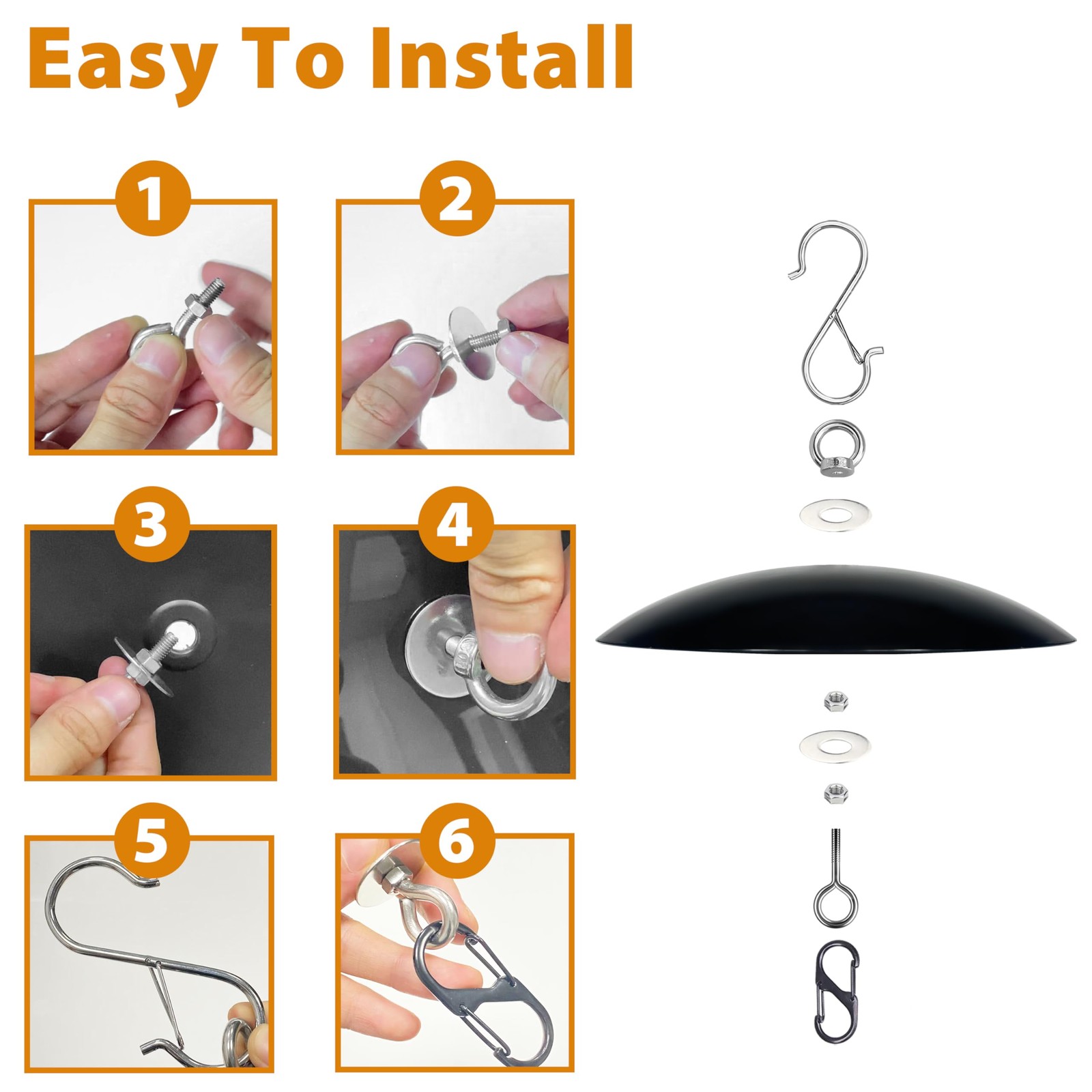 13" Bird Feeder Rain Guard, Hummingbird Feeders Shade Dome 1 Pack, Black