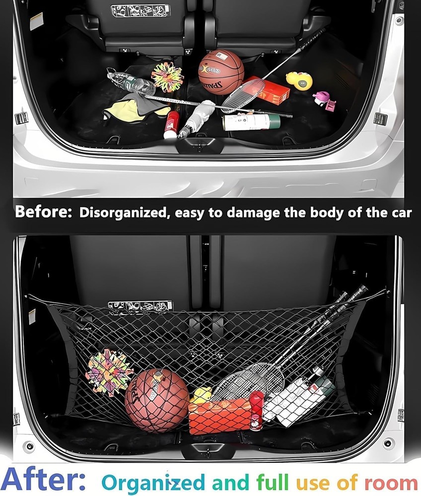 Cargo Net Compatible with 2019 to 2025 Forester, Black, Nylon/Polyester, Hook Fa