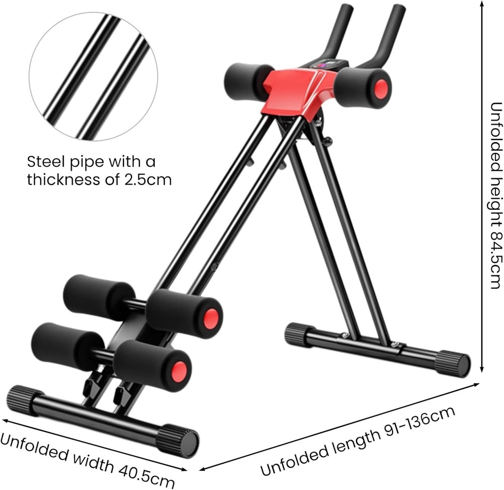 Adjustable Ab Trainer, Foldable Ab Machine for Home Gym Beginners