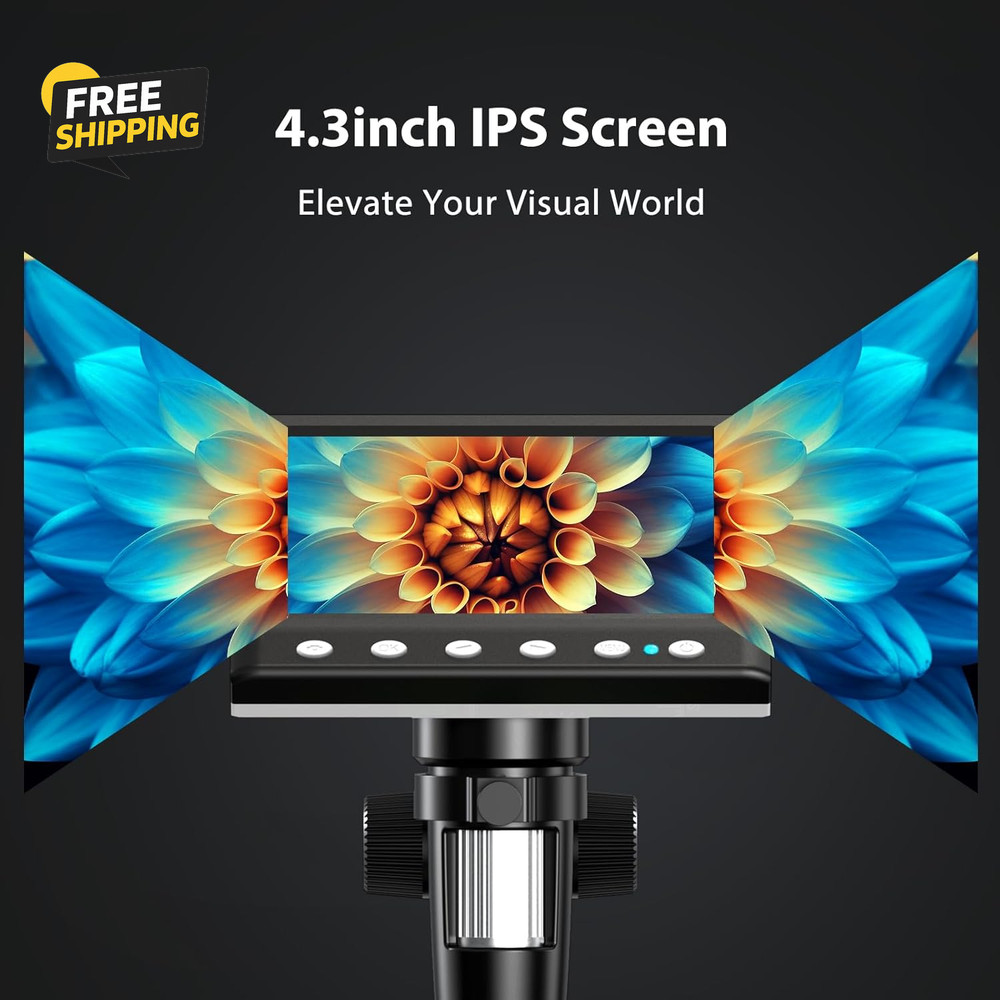 4.3'' IPS Coin Microscope, 1000X Magnification Digital Microscope