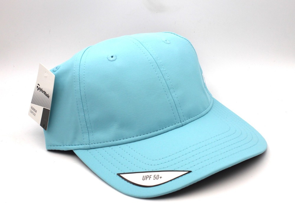 NEW TaylorMade Performance SPF 50+ Aqua Blue Adjustable Golf Hat Cap