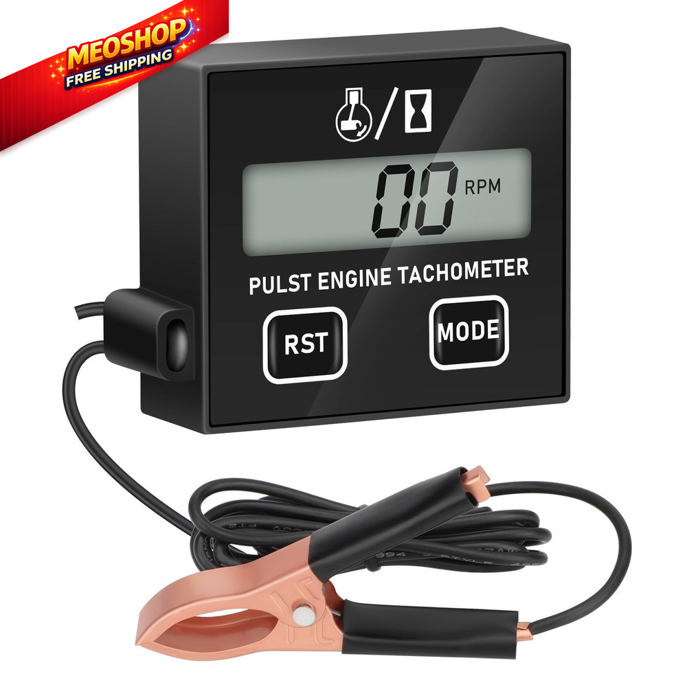 Linkstyle Small Engine Tachometer, Digital Tachometer Tach Gauge Reset...