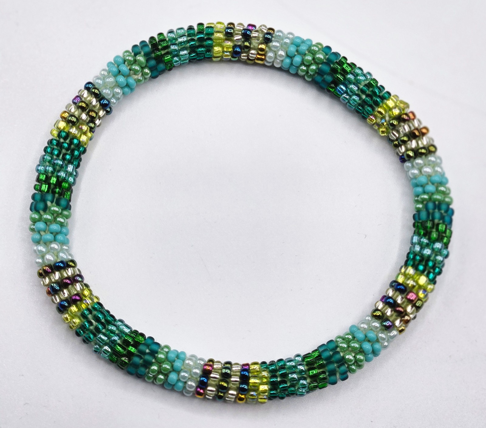 Set of 2 Handmade Nepal Seed-Bead Crochet Boho Bracelets