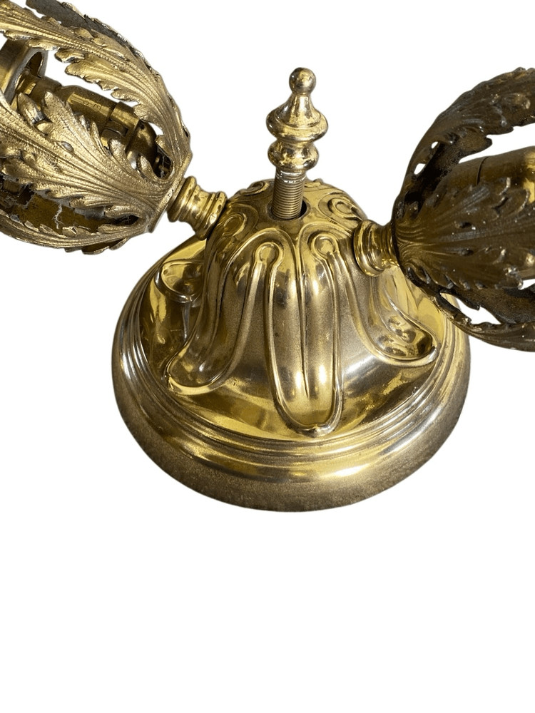 Vintage Classical Style Brass Set Flush Mount Light & 2 Wall Sconces