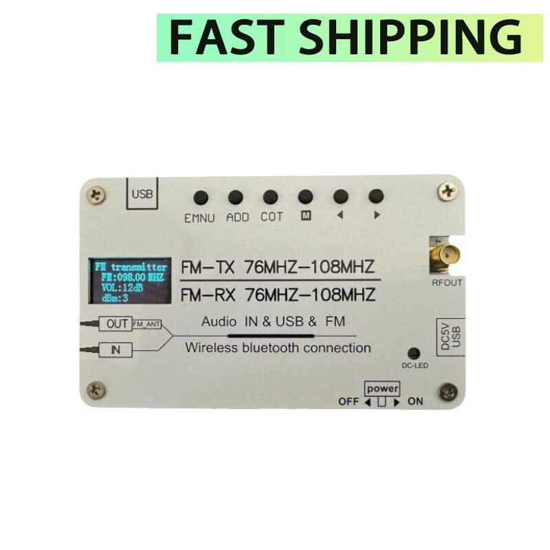 Stereo FM Radio Frequency Modulation Transmitter Wireless Bluetooth Household