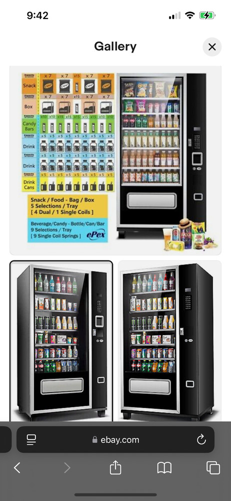 EPEX Beverage Large Combo Vending Machine with Stratified Temp Control Black