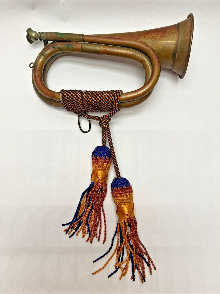 REGIMENT BUGLE BRASS WITH LANYARD 11” Long