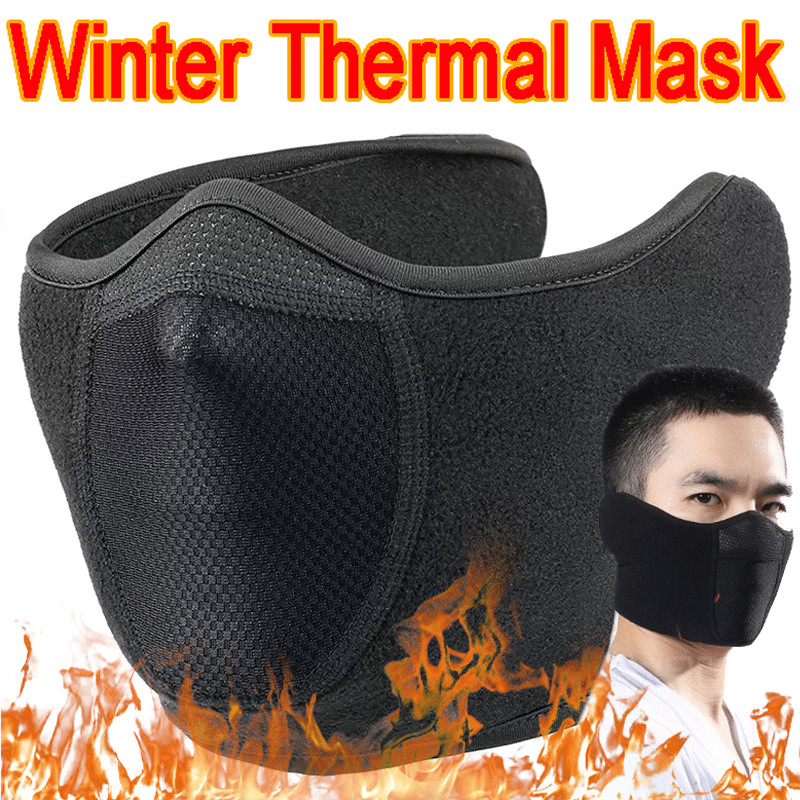Winter Thermal Face Mask Ear Warmer Ski Riding Motorcycle for Cold Weather Black