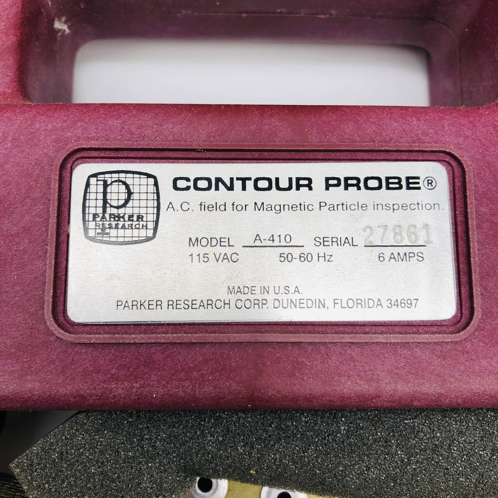 Parker A-410 AC Contour Probe 115Vac 6Amps 50-60hz Magnetic Particle Inspection