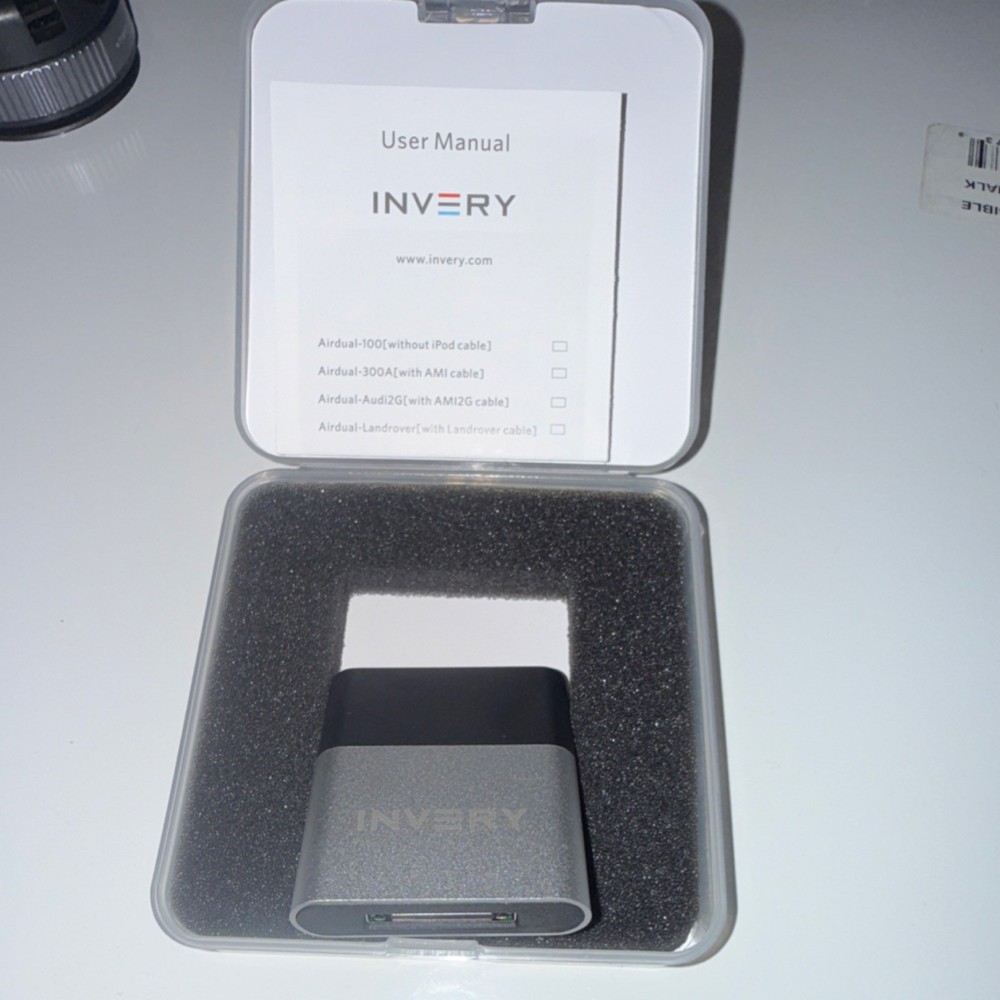 INVERY Airdual-100 Bluetooth Adapter for Car iPod, Compatible with Apple