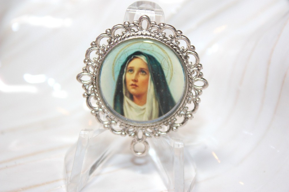 Custom Silver Rosary Center Part/Color /Rosary Making/Sorrowful Mother # 6