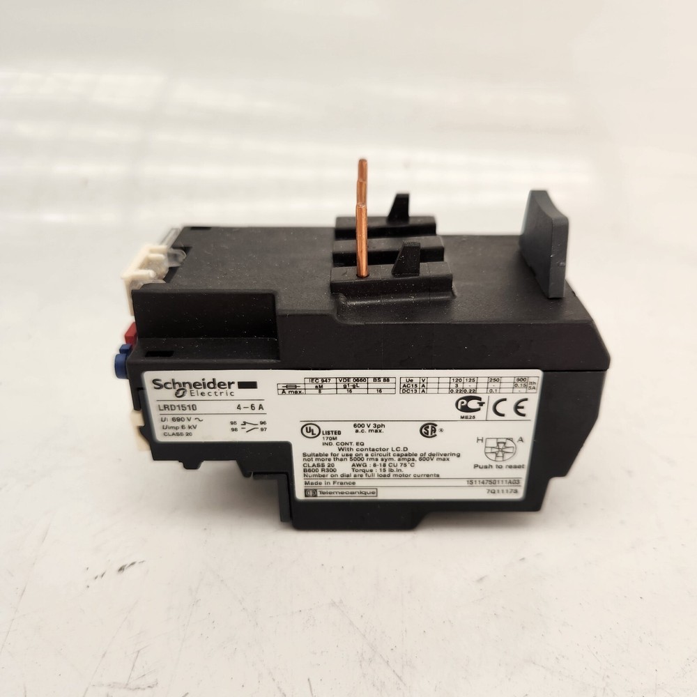 Schneider Electric Solid State Overload LRD1510 Trip: 4-6A | Pre-Owned, Untested