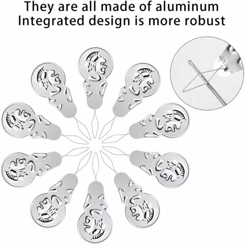 100x Metal Wire Needle Threader Silver Hand Sewing Stitch Insertion Tool 1.7" US