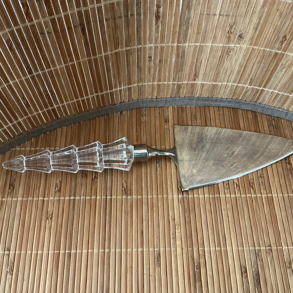 Mikasa cake server with crystal handle, wedding cake server, silver plated cake
