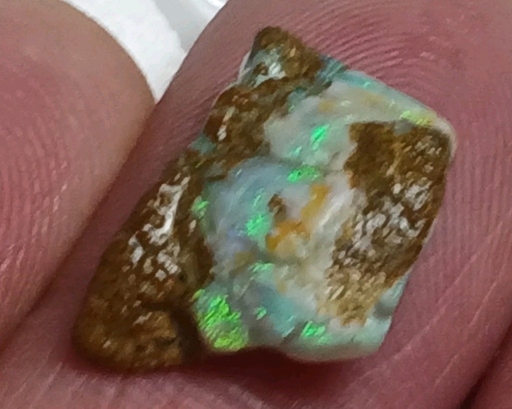 6.5ct Australian Boulder Opal Rough Rub ~ MUTICOLORED FIRE