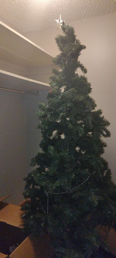 7 ft Artificial Pre-Lighted Christmas Tree Green Multicolor Lights