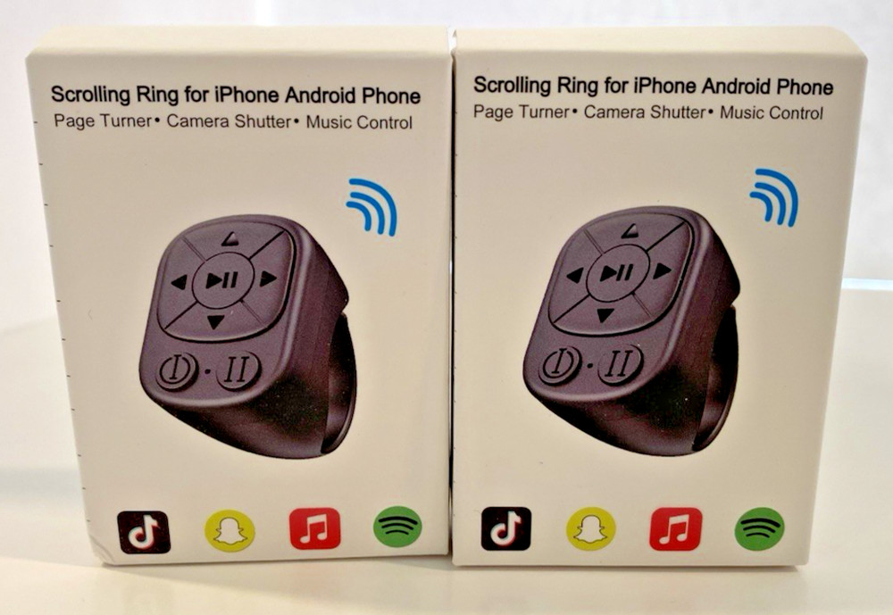 Tiktok Scrolling Ring Remote Control Suitable for Iphone, iPad, Pink , 2 Pack