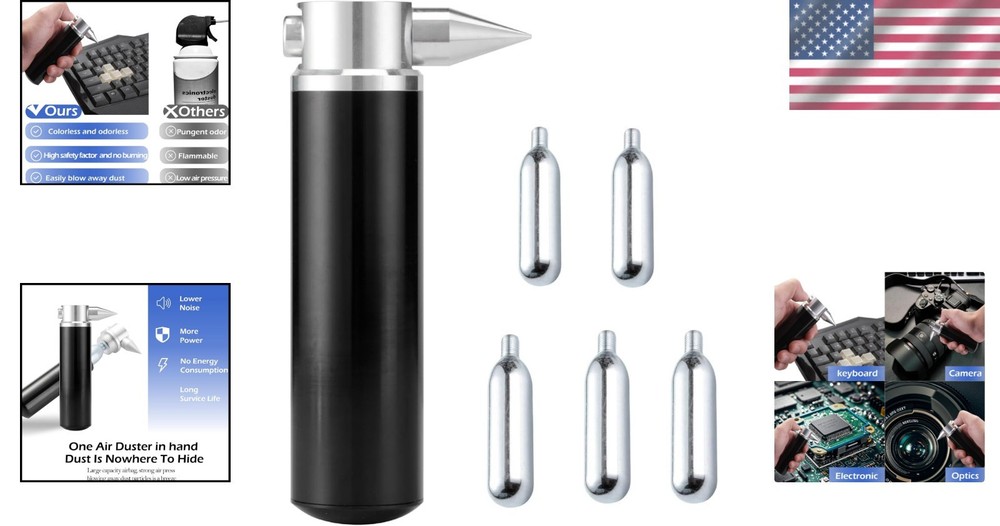 Portable CO2 Air Duster with Precision Control - Ideal for Cameras & Computers