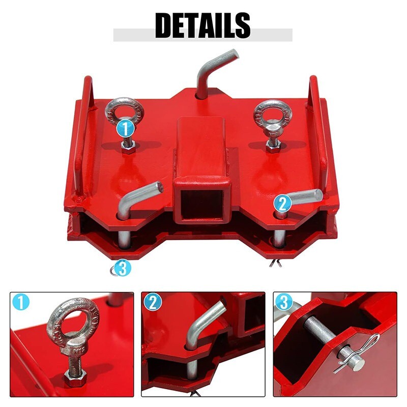 Insert 2" Forklift Hitch Receiver Pallet Forks Trailer Towing Adapter',