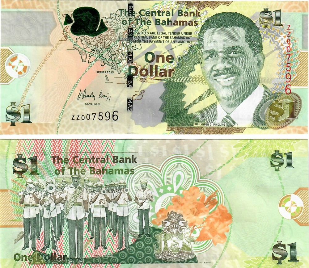 Bahamas 1 Dollar 2015 UNC ZZ Replacement